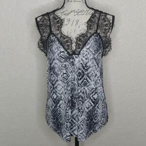 Knapp Studio Lace and Reptile Print Top Size S